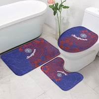 Saipan Northern Mariana Islands Bathroom Set Polynesian Tribal Tattoo Art With Hibiscus Flowers And Seal