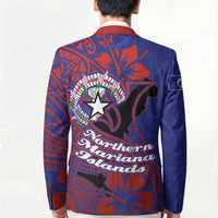 Saipan Northern Mariana Islands Blazer Polynesian Tribal Tattoo Art With Hibiscus Flowers And Seal