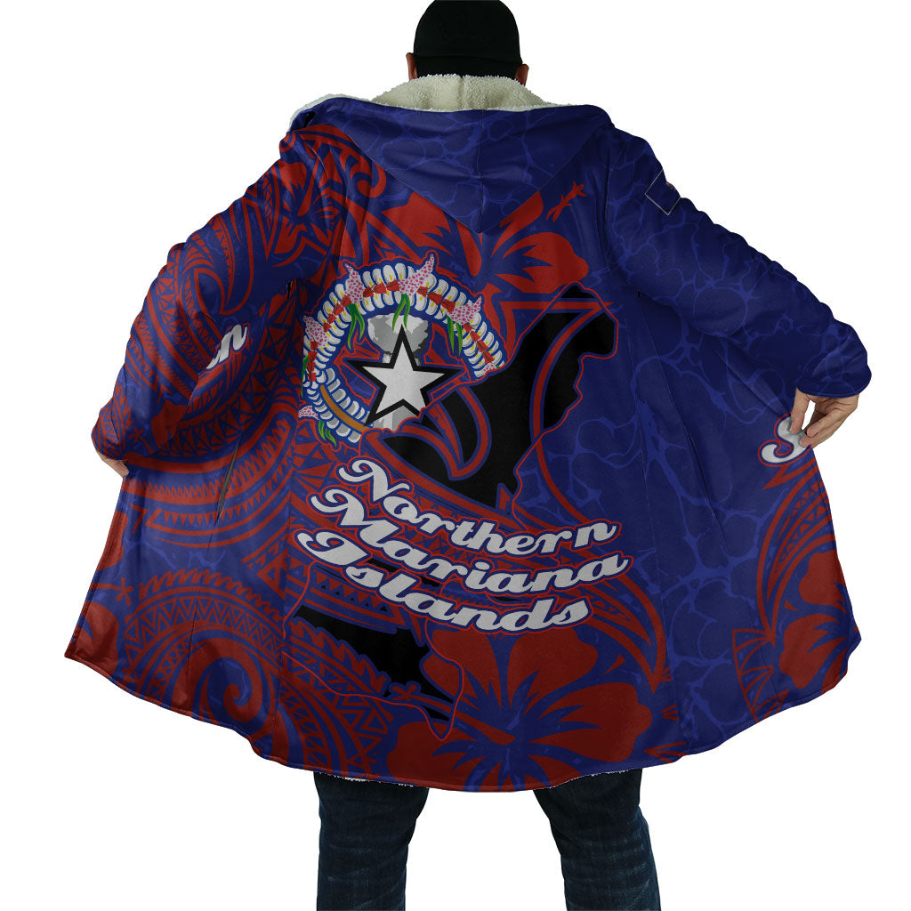 Saipan Northern Mariana Islands Cloak Polynesian Tribal Tattoo Art With Hibiscus Flowers And Seal TS04 - Polynesian Pride