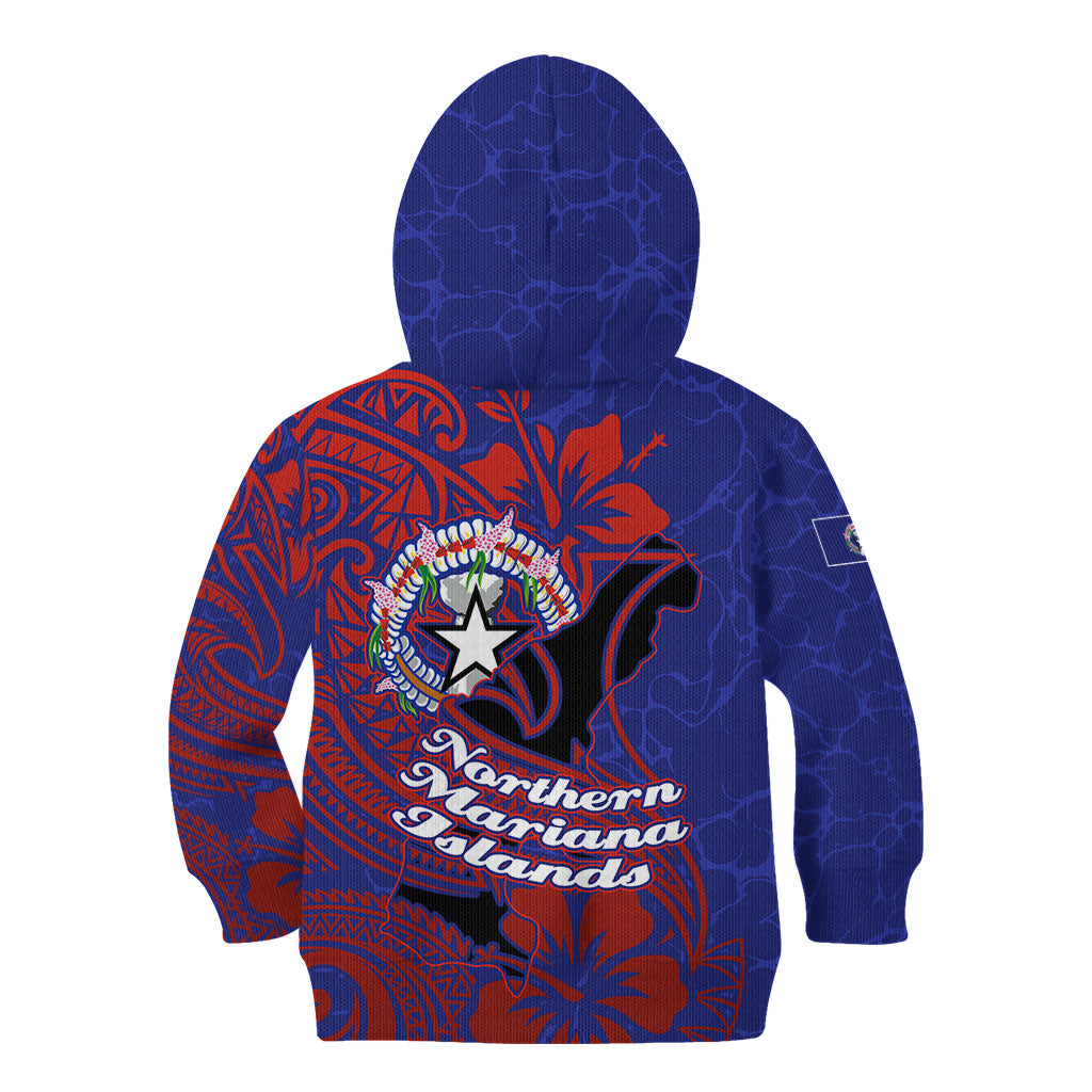 Saipan Northern Mariana Islands Kid Hoodie Polynesian Tribal Tattoo Art With Hibiscus Flowers And Seal TS04 - Polynesian Pride