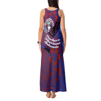 Saipan Northern Mariana Islands Tank Maxi Dress Polynesian Tribal Tattoo Art With Hibiscus Flowers And Seal TS04 - Polynesian Pride
