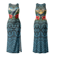 Personalized Masefau American Samoa Whale Couples Matching Tank Maxi Dress and Hawaiian Shirt Polynesian Tribal Pattern Tropical Hibiscus