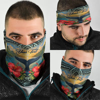 Personalized Masefau American Samoa Whale Neck Gaiter Polynesian Tribal Pattern Tropical Hibiscus