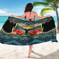 Personalized Masefau American Samoa Whale Sarong Polynesian Tribal Pattern Tropical Hibiscus