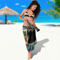 Personalized Masefau American Samoa Whale Sarong Polynesian Tribal Pattern Tropical Hibiscus