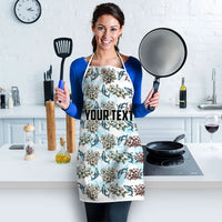 Personalized Masefau American Samoa Apron Vintage Whale Hibiscus Ocean Waves