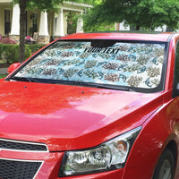 Personalized Masefau American Samoa Auto Sun Shade Vintage Whale Hibiscus Ocean Waves