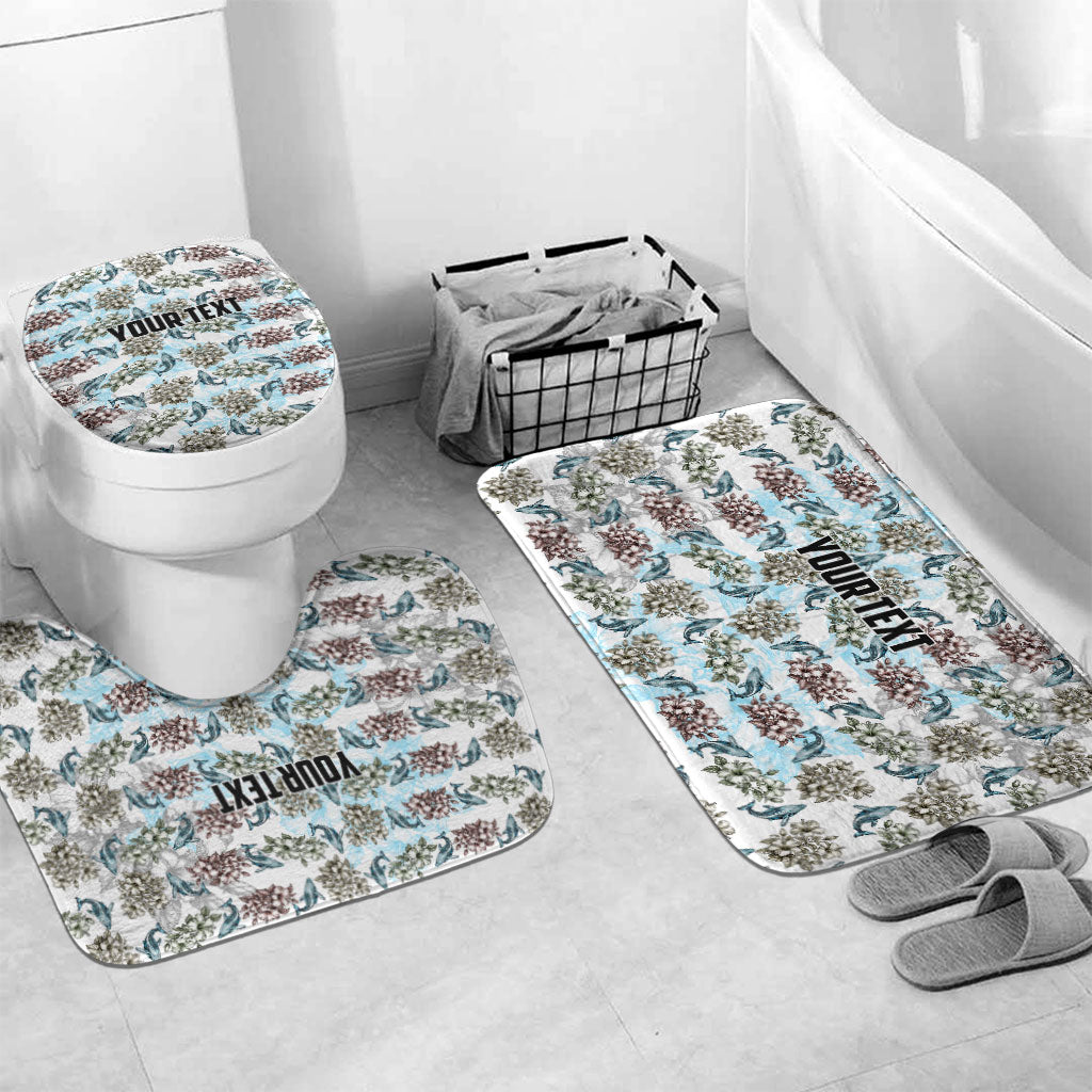 Personalized Masefau American Samoa Bathroom Set Vintage Whale Hibiscus Ocean Waves