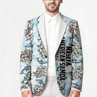 Personalized Masefau American Samoa Blazer Vintage Whale Hibiscus Ocean Waves