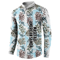 Personalized Masefau American Samoa Button Sweatshirt Vintage Whale Hibiscus Ocean Waves