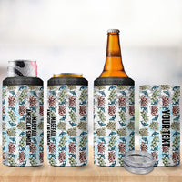 Personalized Masefau American Samoa 4 in 1 Can Cooler Tumbler Vintage Whale Hibiscus Ocean Waves