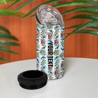 Personalized Masefau American Samoa 4 in 1 Can Cooler Tumbler Vintage Whale Hibiscus Ocean Waves