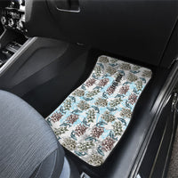 Personalized Masefau American Samoa Car Mats Vintage Whale Hibiscus Ocean Waves