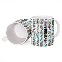 Personalized Masefau American Samoa Ceramic Mug Vintage Whale Hibiscus Ocean Waves