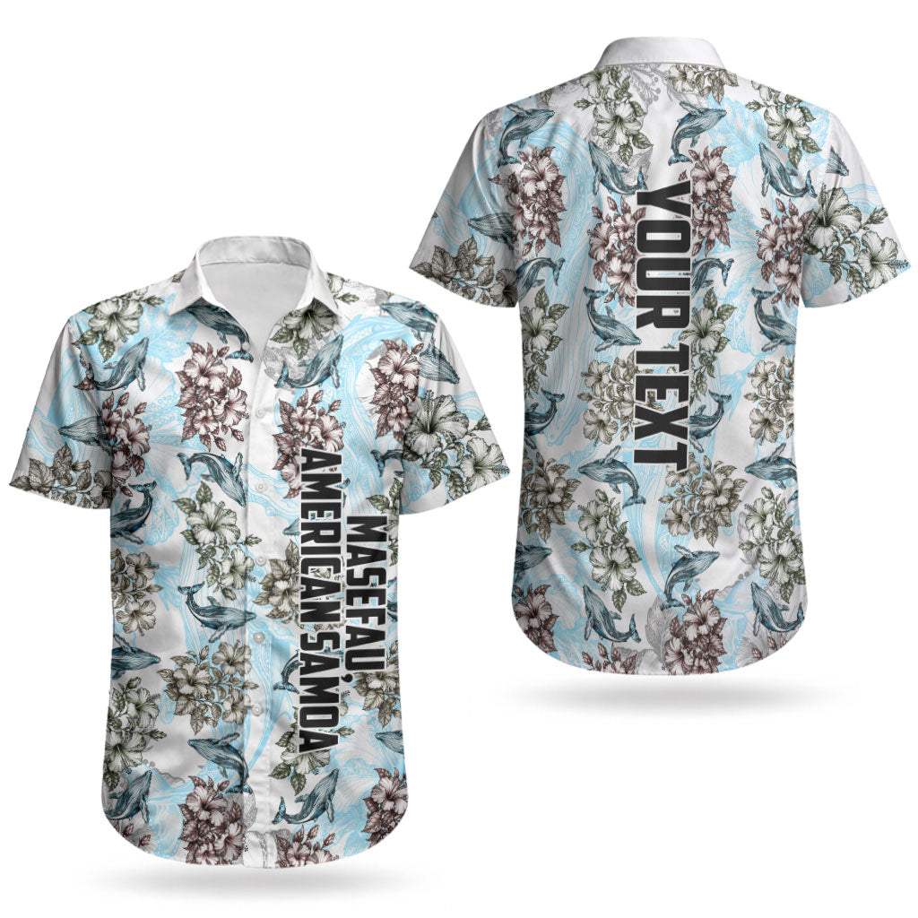 Personalized Masefau American Samoa Couples Matching Mermaid Dress and Hawaiian Shirt Vintage Whale Hibiscus Ocean Waves