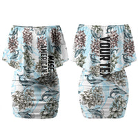 Personalized Masefau American Samoa Family Matching Off Shoulder Short Dress and Hawaiian Shirt Vintage Whale Hibiscus Ocean Waves