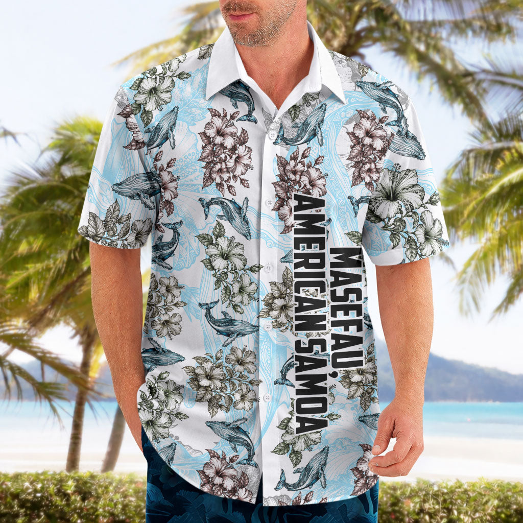 Personalized Masefau American Samoa Hawaiian Shirt Vintage Whale Hibiscus Ocean Waves