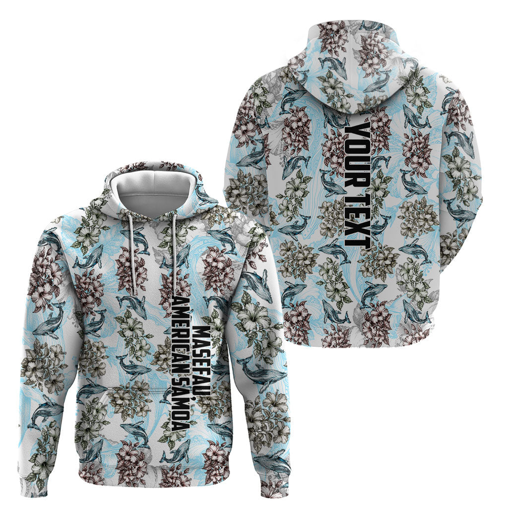 Personalized Masefau American Samoa Hoodie Vintage Whale Hibiscus Ocean Waves