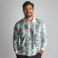 Personalized Masefau American Samoa Long Sleeve Polo Shirt Vintage Whale Hibiscus Ocean Waves