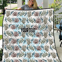 Personalized Masefau American Samoa Quilt Vintage Whale Hibiscus Ocean Waves