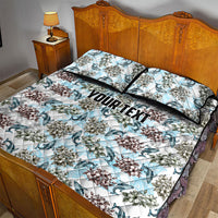 Personalized Masefau American Samoa Quilt Bed Set Vintage Whale Hibiscus Ocean Waves