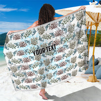 Personalized Masefau American Samoa Sarong Vintage Whale Hibiscus Ocean Waves
