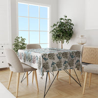 Personalized Masefau American Samoa Tablecloth Vintage Whale Hibiscus Ocean Waves