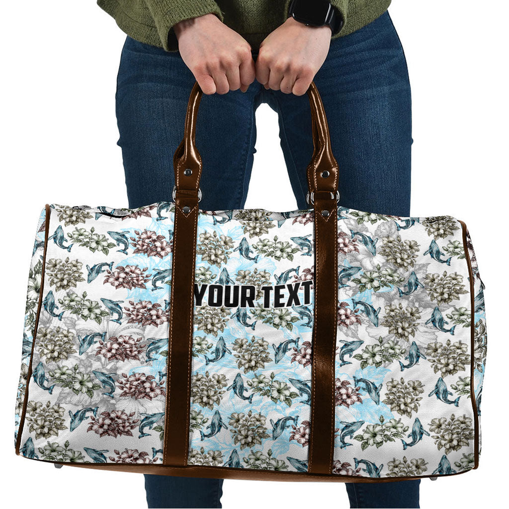 Personalized Masefau American Samoa Travel Bag Vintage Whale Hibiscus Ocean Waves