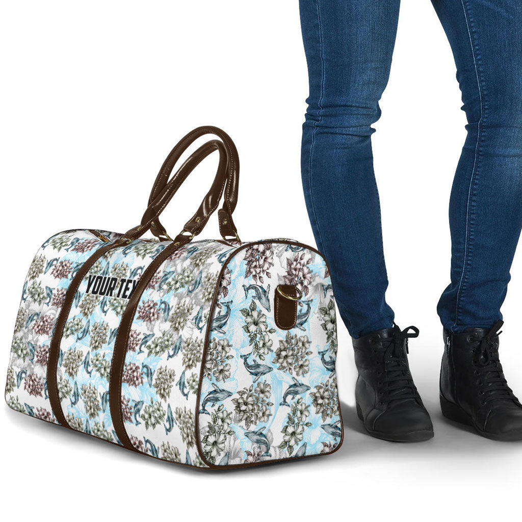 Personalized Masefau American Samoa Travel Bag Vintage Whale Hibiscus Ocean Waves