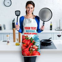 Personalized American Samoa Masefau Apron Hibiscus Tropical Floral Whale Polynesian Tribal Pattern
