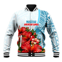 Personalized American Samoa Masefau Baseball Jacket Hibiscus Tropical Floral Whale Polynesian Tribal Pattern