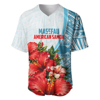 Personalized American Samoa Masefau Baseball Jersey Hibiscus Tropical Floral Whale Polynesian Tribal Pattern