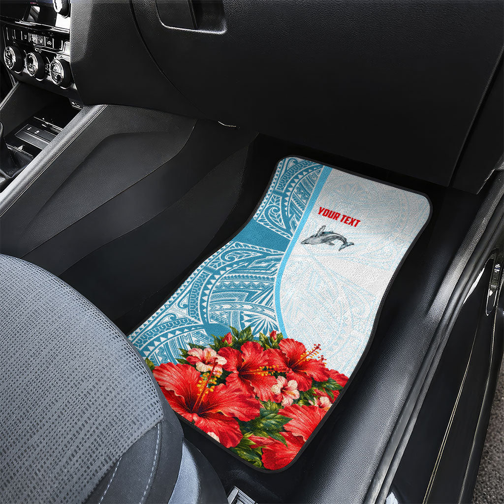 Personalized American Samoa Masefau Car Mats Hibiscus Tropical Floral Whale Polynesian Tribal Pattern