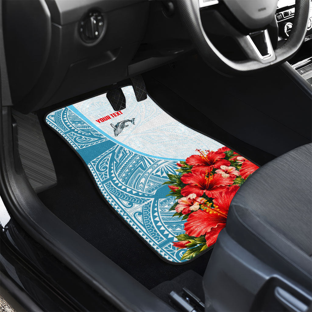 Personalized American Samoa Masefau Car Mats Hibiscus Tropical Floral Whale Polynesian Tribal Pattern