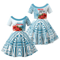 Personalized American Samoa Masefau Family Matching Off Shoulder Maxi Dress and Hawaiian Shirt Hibiscus Tropical Floral Whale Polynesian Tribal Pattern