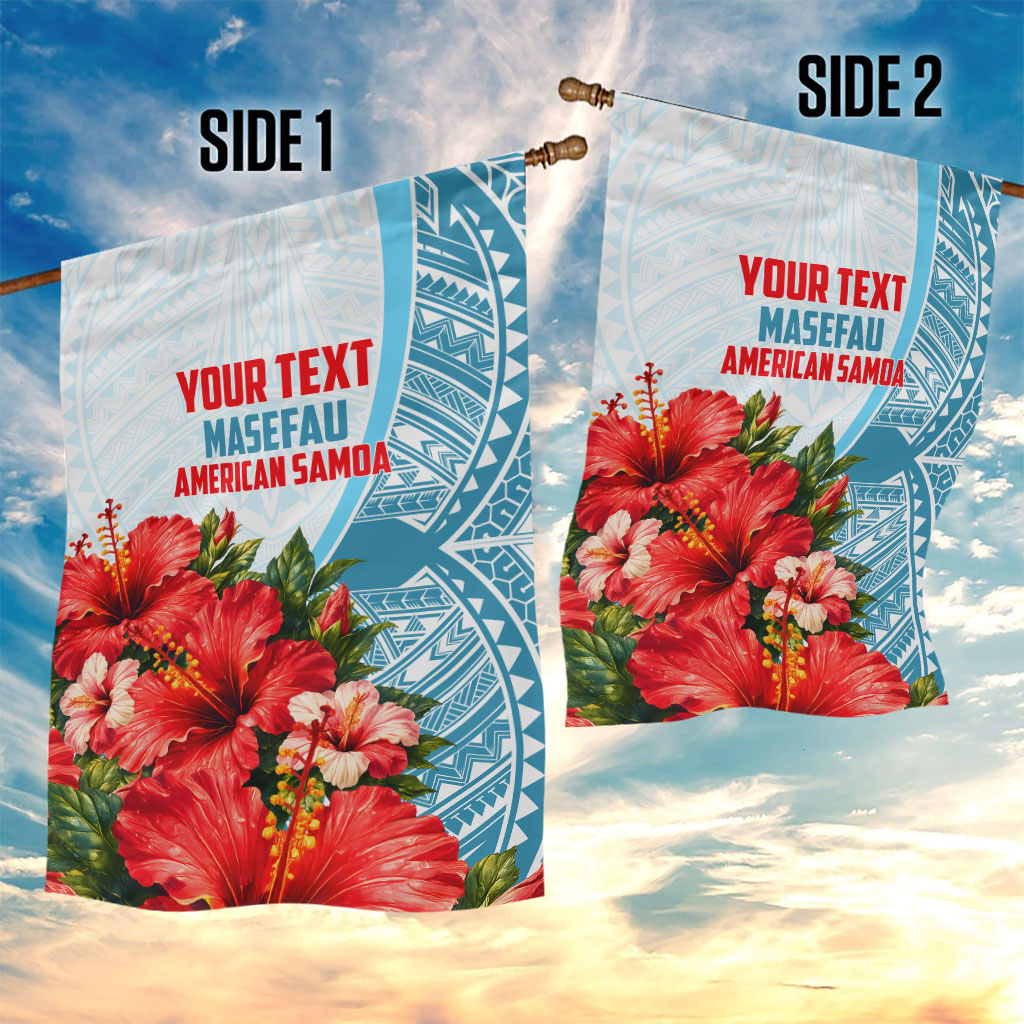 Personalized American Samoa Masefau Garden Flag Hibiscus Tropical Floral Whale Polynesian Tribal Pattern