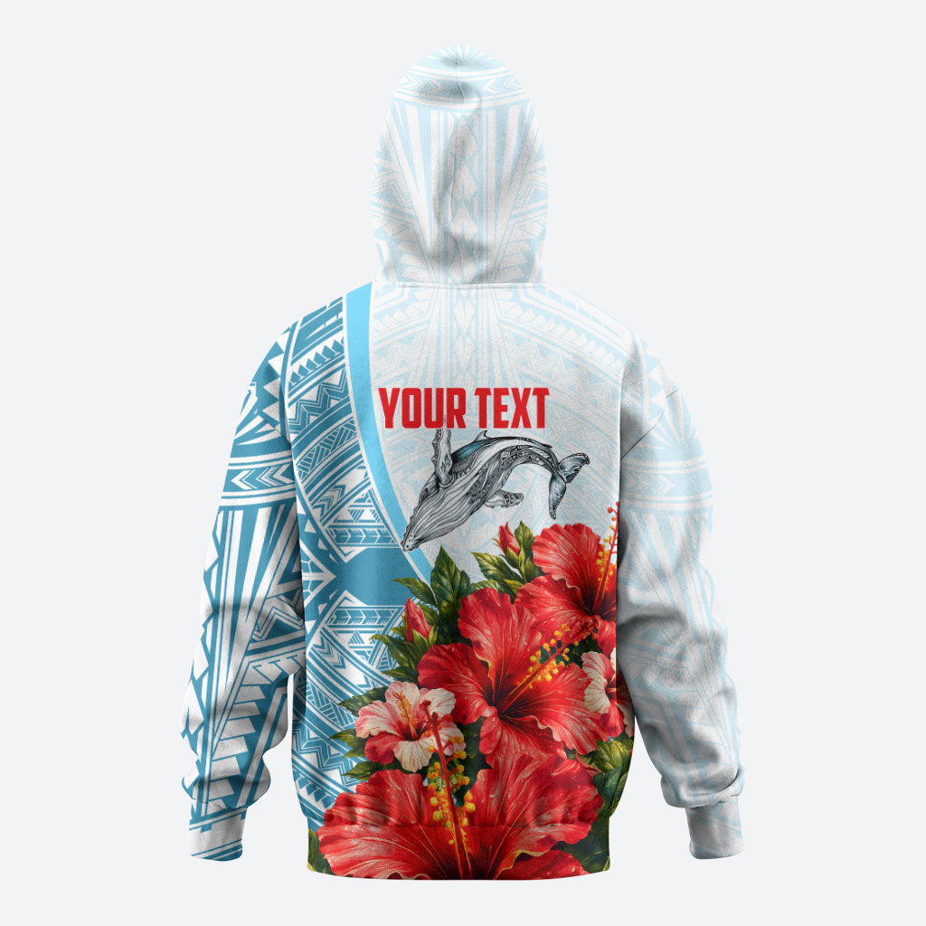 Personalized American Samoa Masefau Hoodie Hibiscus Tropical Floral Whale Polynesian Tribal Pattern