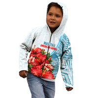 Personalized American Samoa Masefau Kid Hoodie Hibiscus Tropical Floral Whale Polynesian Tribal Pattern