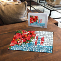 Personalized American Samoa Masefau Puzzle Hibiscus Tropical Floral Whale Polynesian Tribal Pattern