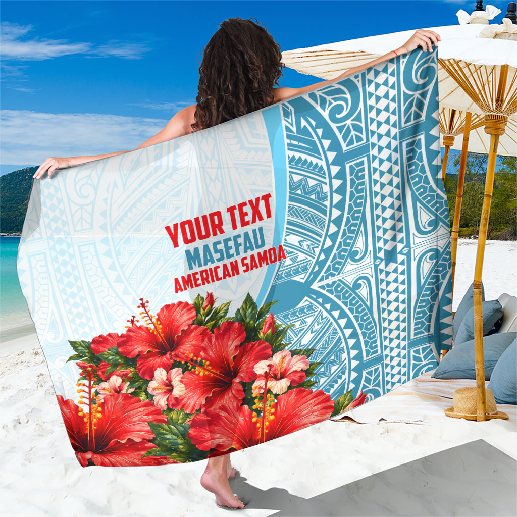 Personalized American Samoa Masefau Sarong Hibiscus Tropical Floral Whale Polynesian Tribal Pattern
