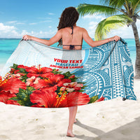 Personalized American Samoa Masefau Sarong Hibiscus Tropical Floral Whale Polynesian Tribal Pattern
