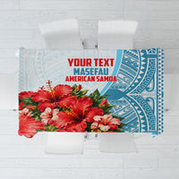 Personalized American Samoa Masefau Tablecloth Hibiscus Tropical Floral Whale Polynesian Tribal Pattern