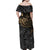 Polynesian Family Matching Off Shoulder Maxi Dress and Hawaiian Shirt Hammerhead Shark Tribal Pattern TS04 - Polynesian Pride