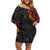 Turtle and Plumeria - Polynesian Off Shoulder Short Dress TS04 Women Gradient - Polynesian Pride