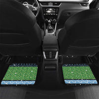 Micronesia Christmas Car Mats with Santa Turtle Coral Reef and Holiday Ocean Pattern - Polynesian Pride