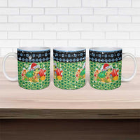 Micronesia Christmas Ceramic Mug with Santa Turtle Coral Reef and Holiday Ocean Pattern TS04 - Polynesian Pride