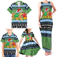 Micronesia Christmas Family Matching Tank Maxi Dress and Hawaiian Shirt with Santa Turtle Coral Reef and Holiday Ocean Pattern TS04 - Polynesian Pride
