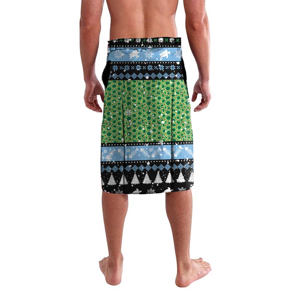 Micronesia Christmas Lavalava with Santa Turtle Coral Reef and Holiday Ocean Pattern - Polynesian Pride