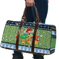 Micronesia Christmas Travel Bag with Santa Turtle Coral Reef and Holiday Ocean Pattern - Polynesian Pride