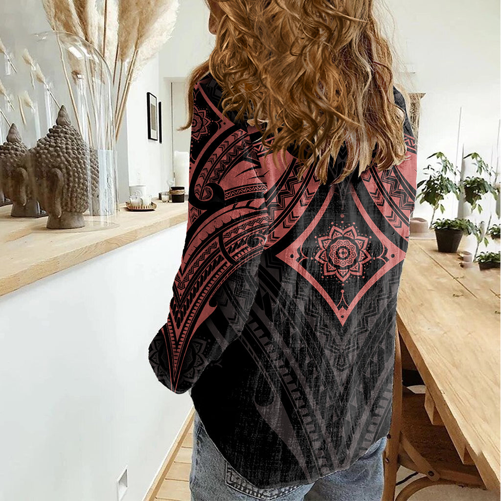 Feminine Polynesian Women Casual Shirt Mandala Tattoo Style TS04 - Polynesian Pride